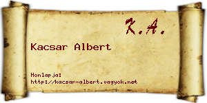 Kacsar Albert névjegykártya